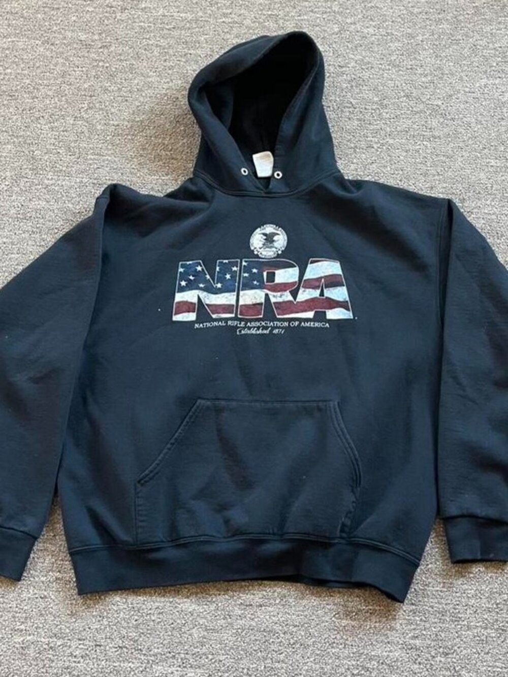 Jerzees Men's Black and Navy Hoodie